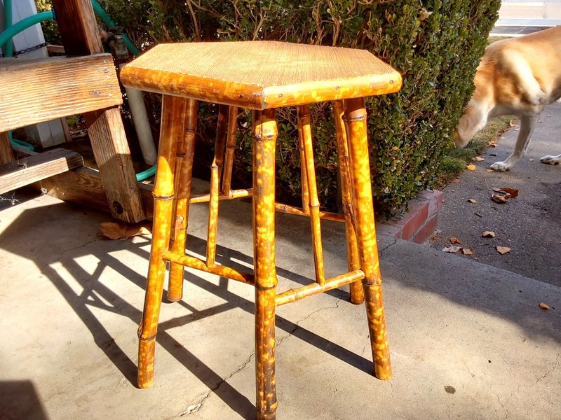 Antique Victorian TORTOISESHELL/TIGER BAMBOO plant stand