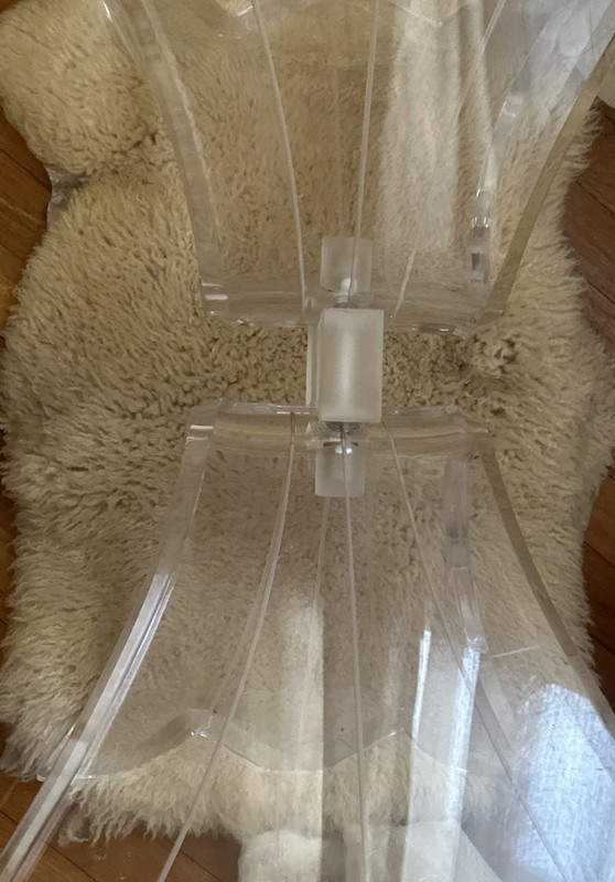 Lucite Mid Century Modern Table Bow -Tie Base gallery