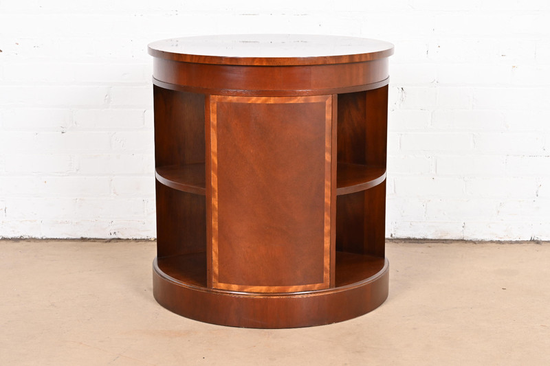 Baker Furniture Empire Banded Mahogany Drum Table