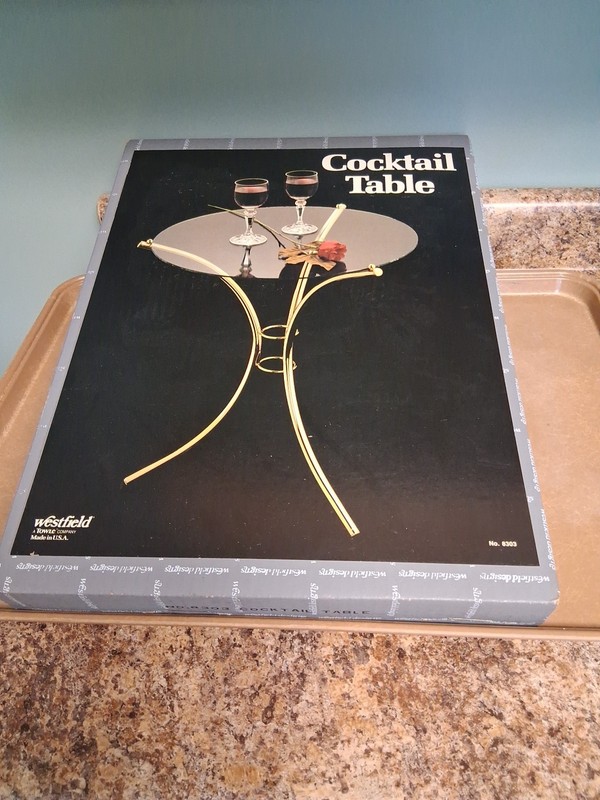 Vintage Mid Century Modern Chrome Metal Glass Top Cocktail Table Westfield 8308