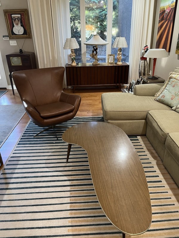 Mid-Century Modern Atomic Large Kidney Shaped Coffee Table - 60” - Retro Wow! gallery