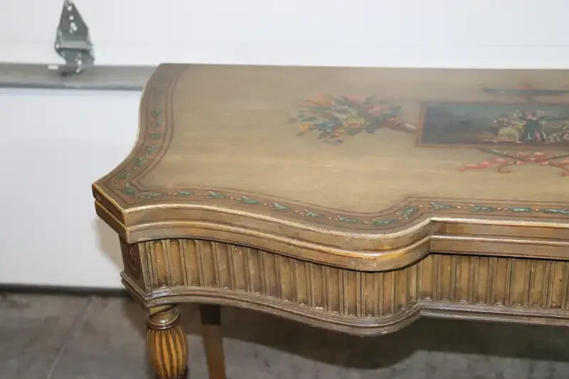 Adams Paint Decorated English Foliding Card Console Table, Circa 1890 gallery