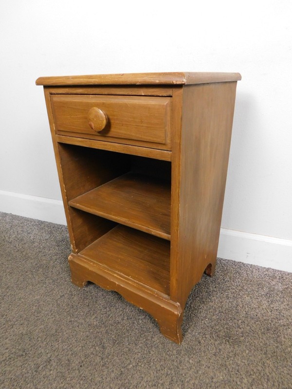 Nightstand Bookcase End Table Shelves Drawer Country Farmhouse Grain Painted