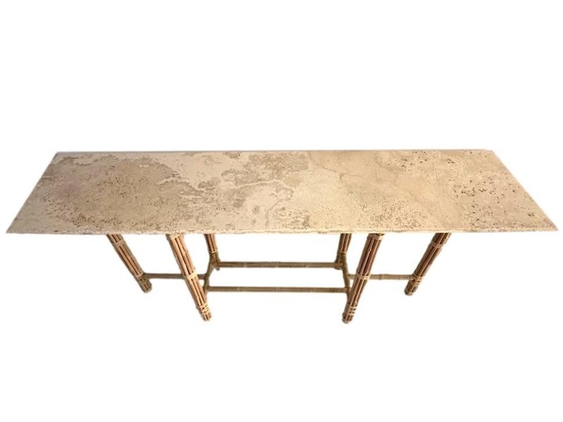 Genuine McGuire Bamboo Console Table Base w/Stone Top (optional) Organic Modern gallery