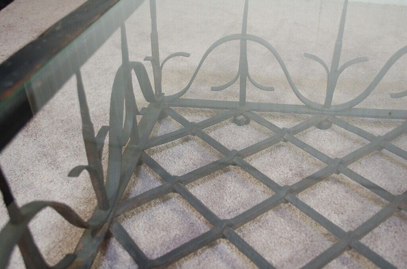 Antique Wrought Iron Mission Arts & Crafts Coffee Table Samuel Yellin Style gallery