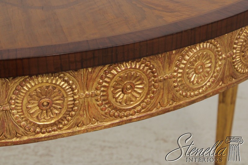 L28431EC: Adam Gold Gilted Satinwood Inlaid Demilune Console Table gallery