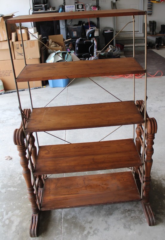 Antique Metamorphic Bakers Rack Table made by Yesbera MFG Company Toledo, OH gallery
