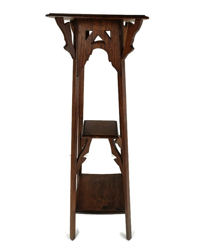Art Nouveau Deco Ornate 3 Tier Pedestal Table Plant Bonsai Stand Antique Barn S