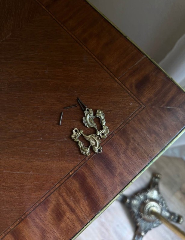 19th Rectangular Bouillotte Louis XVI Desk Table with Bronze Ornaments🎀 gallery