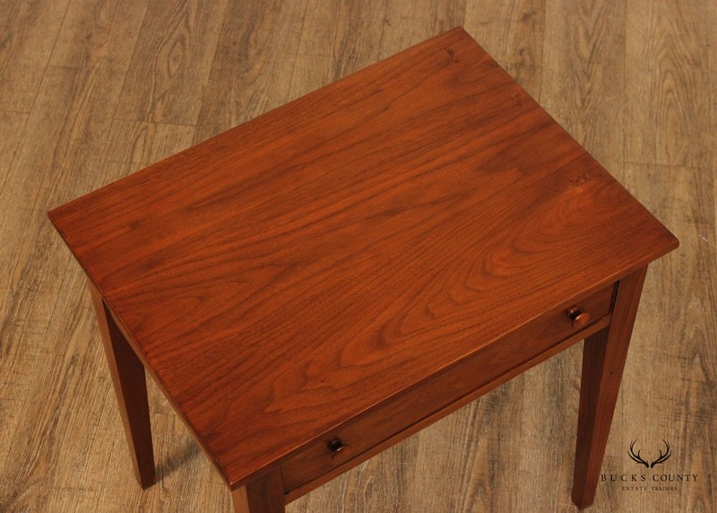 Shaker Style Custom Crafted Walnut Single Drawer Side Table gallery