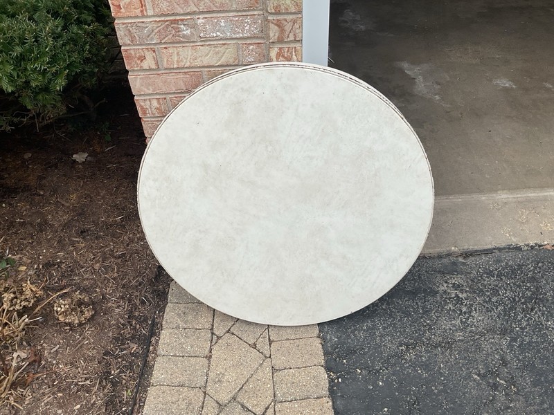 Vintage MCM Durham Line Round Folding Table 35” Diameter- Table #5135 gallery