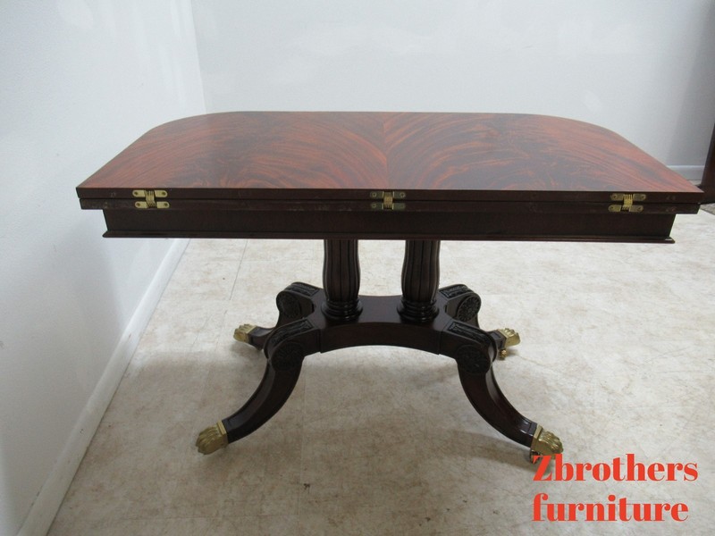 Councill Craftsman Furniture Flip Top Game Dining Table Paw Foot Flame Mahogany gallery