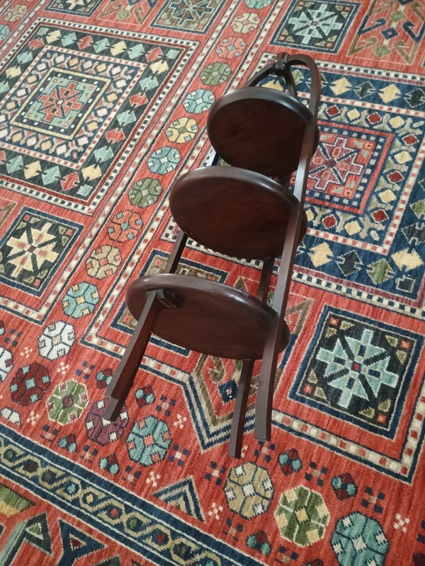 Antique English Mahogany 3 Tier Muffin Or Cake Stand gallery