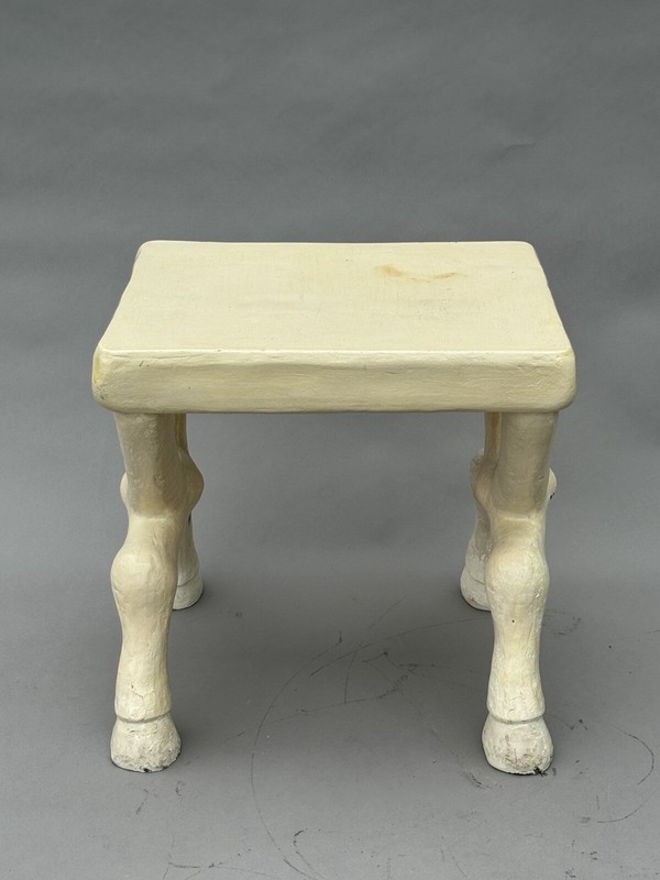 RARE JOHN DICKINSON VINTAGE MODERN PLASTER HOOFED FEET X BASE TABLE SIGNED 70s gallery