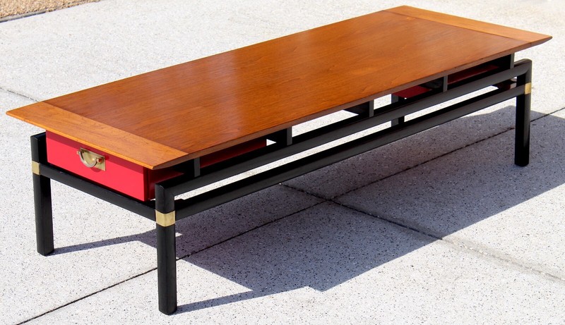 Mid-Century Modern Asian-Inspired Coffee Table by Michael Taylor Style for Baker