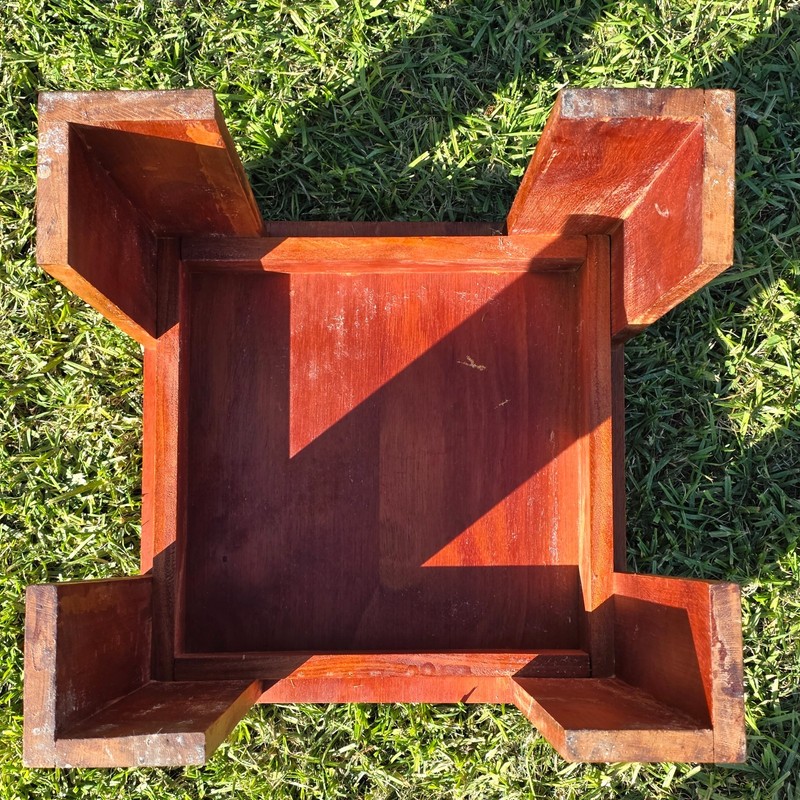 Vintage Solid Mahogany Cube Side Table/Stool -Minimalist Modern Design 16" x 16" gallery
