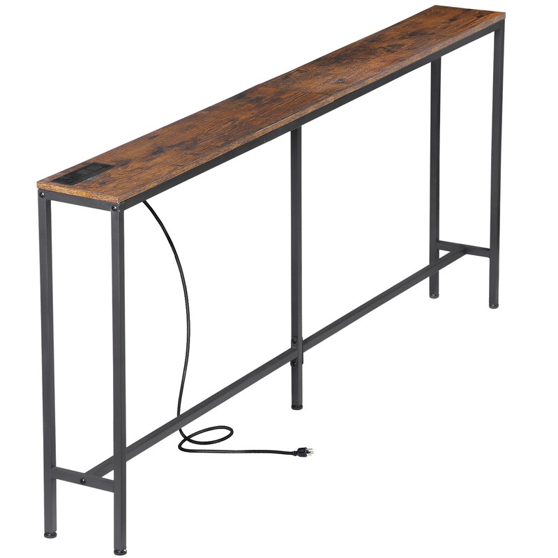 70 Inch Console Table with Outlet Sofa Table Narrow Entryway Table Hallway Table gallery
