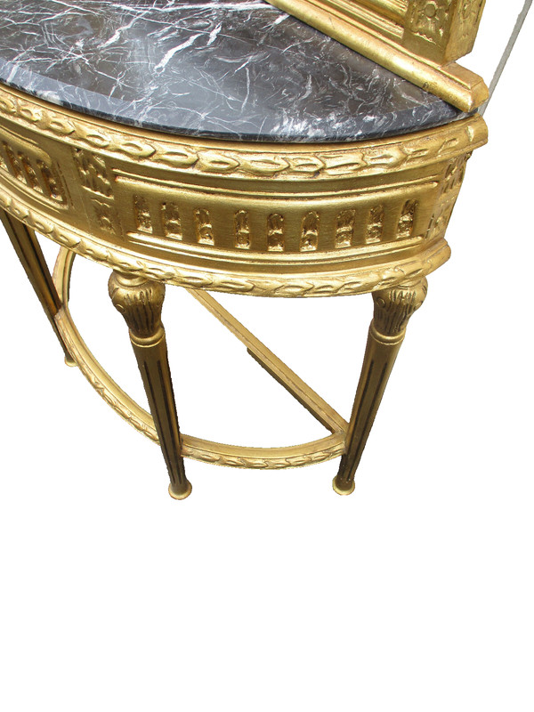 64439 Gold Decorator Console Table with Mirror gallery