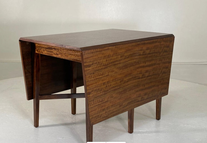 Pristine Milo Baughman Drexel Dining table Drop leaf vintage modernist gallery
