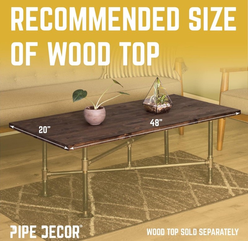 Industrial Pipe Decor Coffee Table Leg Set, Rustic Living Room Office Table Base gallery