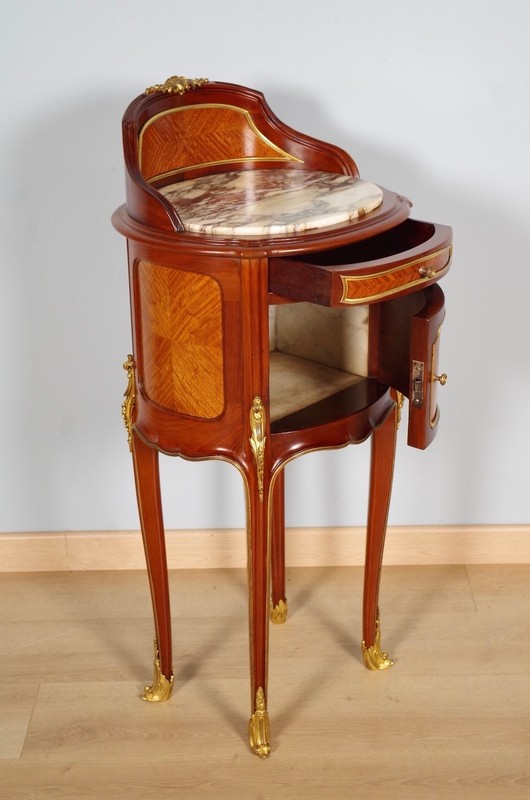 Louis XV Style Bedside Table Signed Rinck gallery