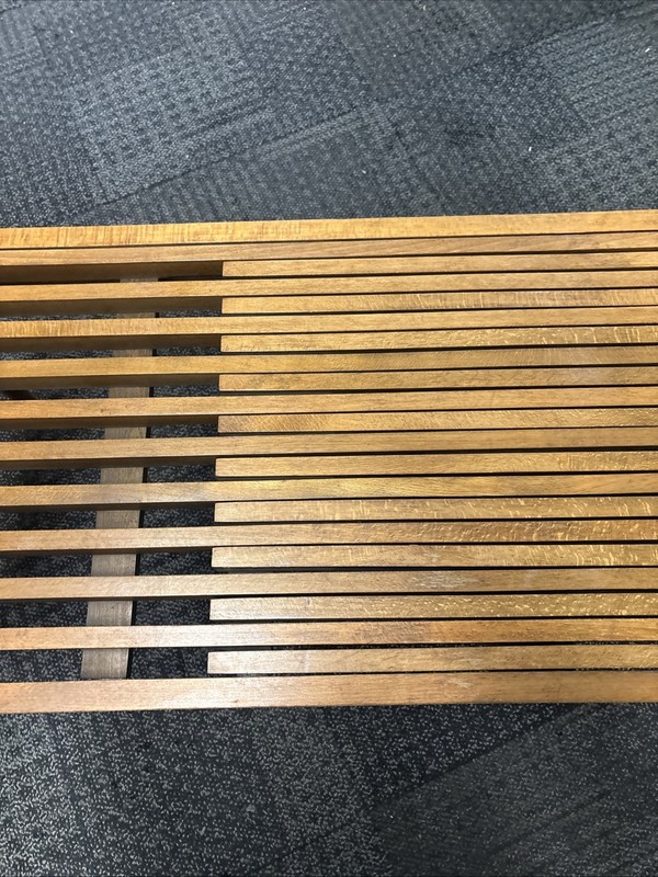 Vintage Mid Century Modern Expanding Slat Bench / Coffee Made In Yugoslavia 🔥 gallery