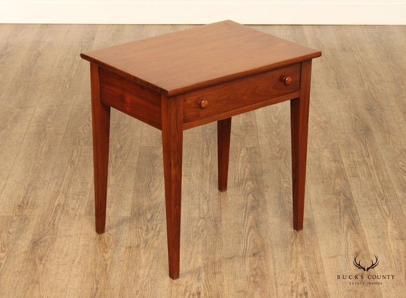 Shaker Style Custom Crafted Walnut Single Drawer Side Table gallery