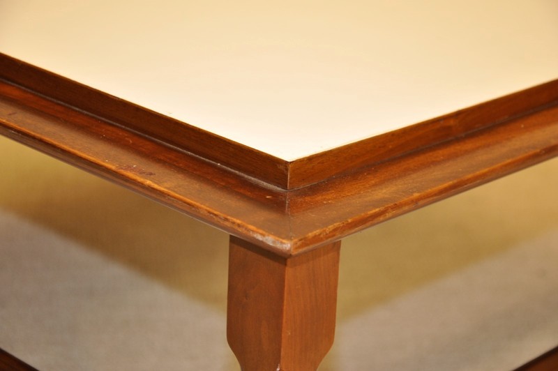 Mid-Century Modern Square Coffee Table with White Formica Top gallery