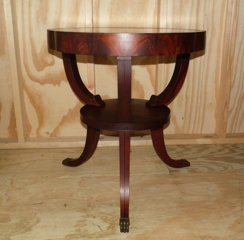 Vintage Ferguson Regency Mahogany Red Leather Top Center Table gallery