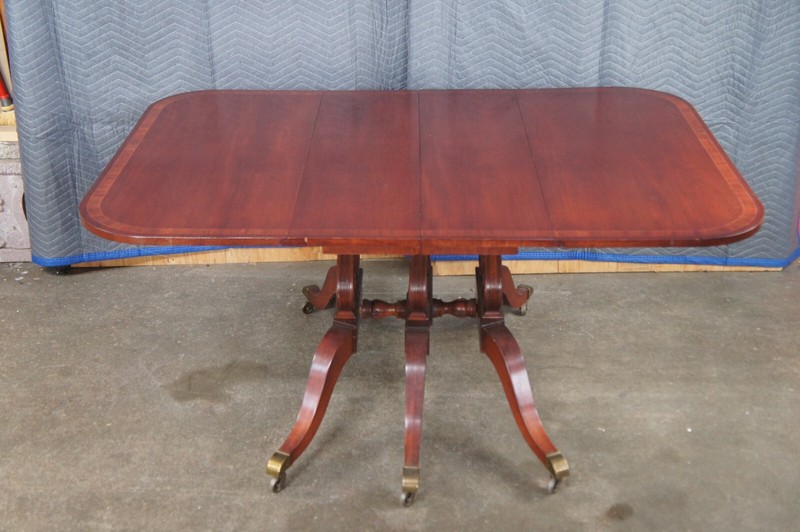 Union National Mid Century Duncan Phyfe Style Mahogany Drop Leaf Dining Table gallery