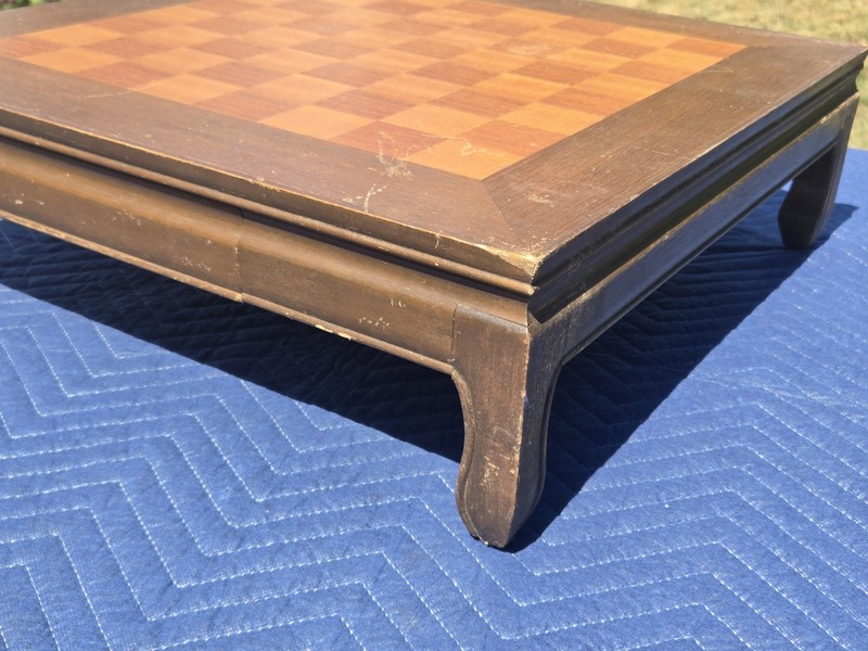 Vintage Asian Chinese Custom Chess Table with drawer 22 X 22 X 7" gallery