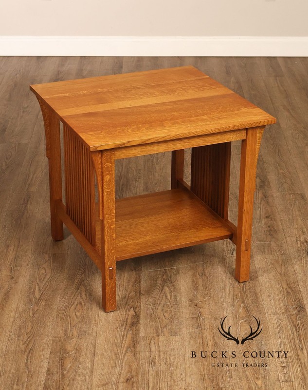 Stickley Mission Collection Oak Spindle Lamp Table gallery