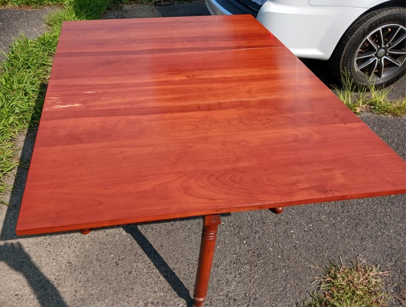 Antique American Sheraton Style Cherry Drop Leaf Dining Table Gate Leg gallery