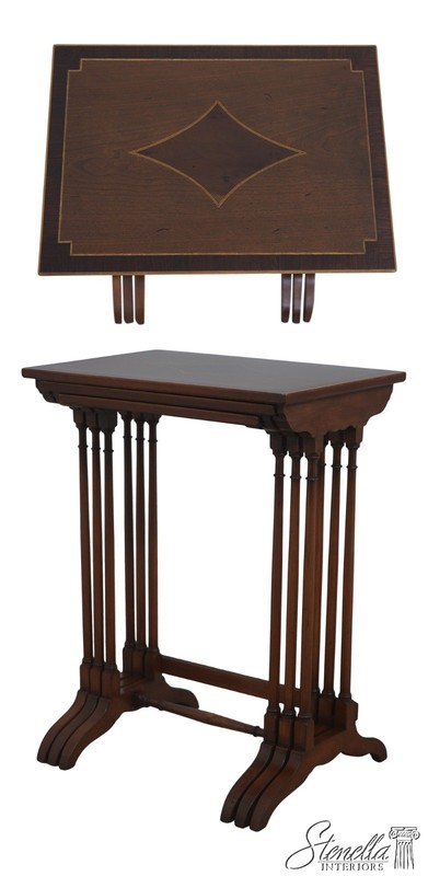 L72103: High Quality Inlaid Mahogany Nesting Stack Tables