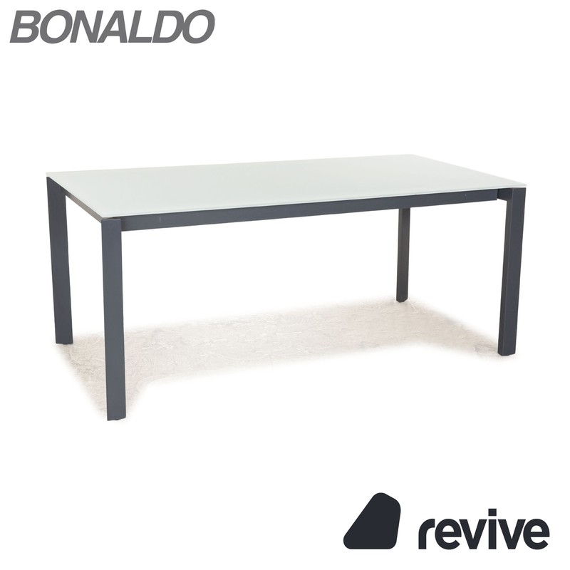 Bonaldo Twice Glass Dining Table White Matt Extendable 180/225/270 x 76 x 90 cm