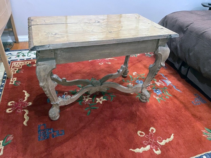 Elegant Antique console table bleached Walnut vintage, Nineteenth C. Regency gallery