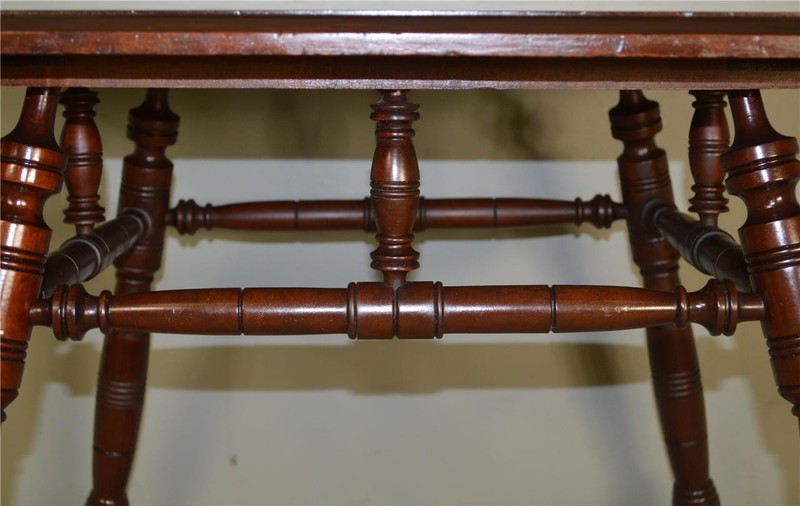 Antique Kitchen Table, Antique Oversize Parlor Stand Small Dining Table #17120 gallery