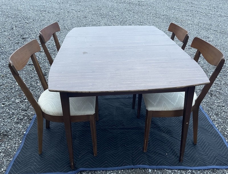 RICHARDSON-NEMSCHOFF SALES MCM Dinning Room Table Set Walnut Veneer Mid Century gallery