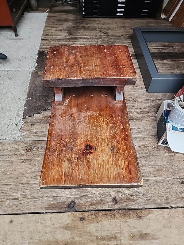 Vintage Solid Pine Log Cabin Ski lodge Side Table Or Bench One Of Pair gallery