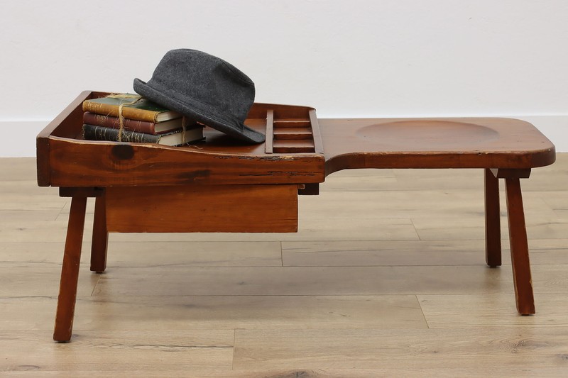 Farmhouse Vintage Pine Shoemaker Bench, Coffee Table #50611 gallery