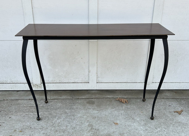 Fine Hand Crafted Delicate Cabriole Leg Iron 48” Console Table ~ Modern