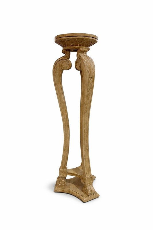 Pallisades Carved Mahogany Curved Leg Pedestal Plantstand 54.5″H