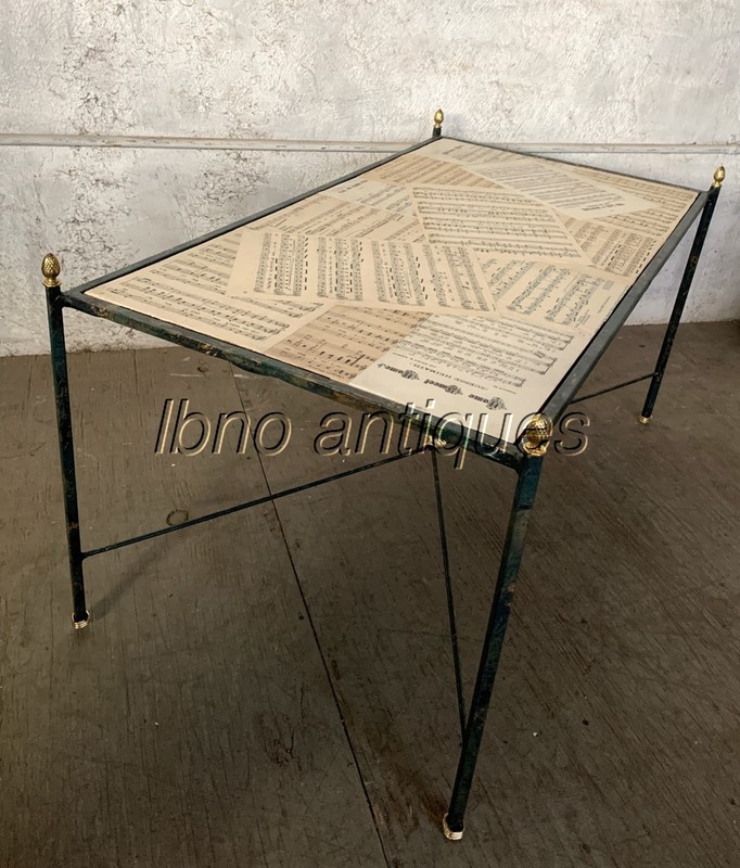 STEEL AND BRASS CUSTOM PATINA COFFEE OR SOFA TABLE. NEOCLASSICAL CHIC , L@@k!! gallery