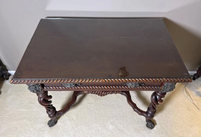 Antique Victorian Mahogany Library Table Desk – Merklen Brothers gallery