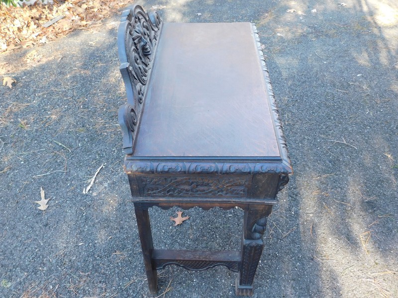 Antique European German English Gothic Desk Hall Table gallery