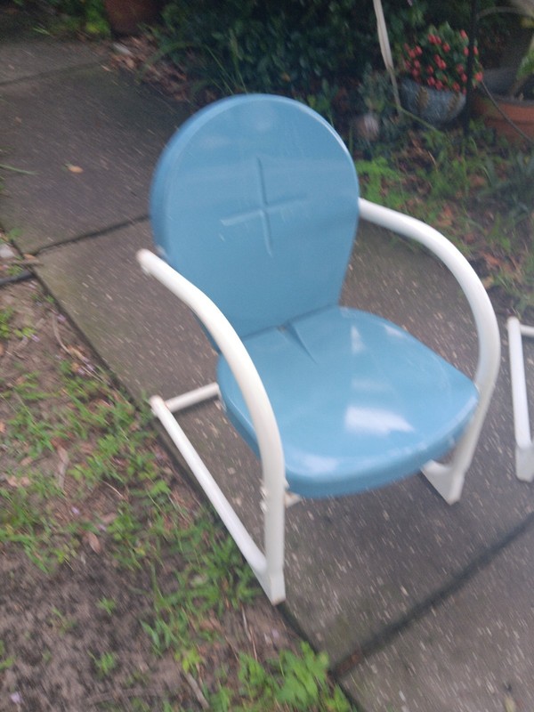 Child Size Vtg MCM style 4 pc Table & Chairs Set Patio Metal Pick Up Orlando Fl gallery