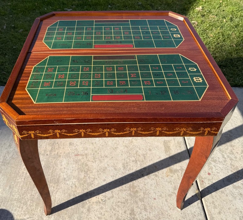Notturno Intarsio Sorrento Italy Italian Game Table, Roulette, Chess Inlaid Wood gallery