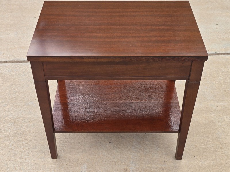 Vintage Mersman Mid Century 2 Tiered Table With Drawer Model #7641 gallery