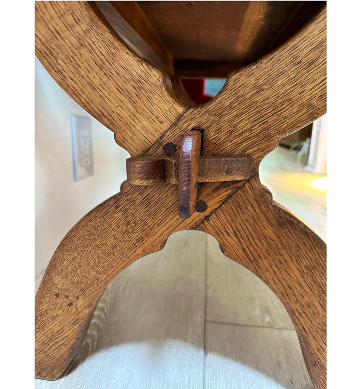 Antique Rustic Swiss Italian Oak Trestle Table gallery
