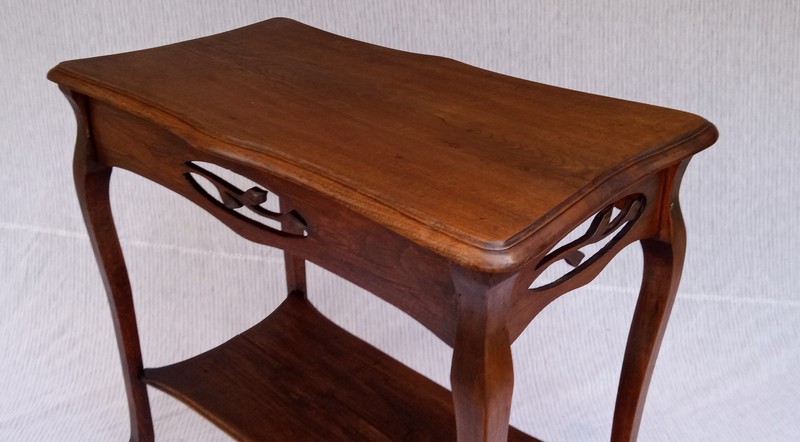 Antique French Provencial Rustic Oak Hall Entry Side Table circa early 1900 gallery